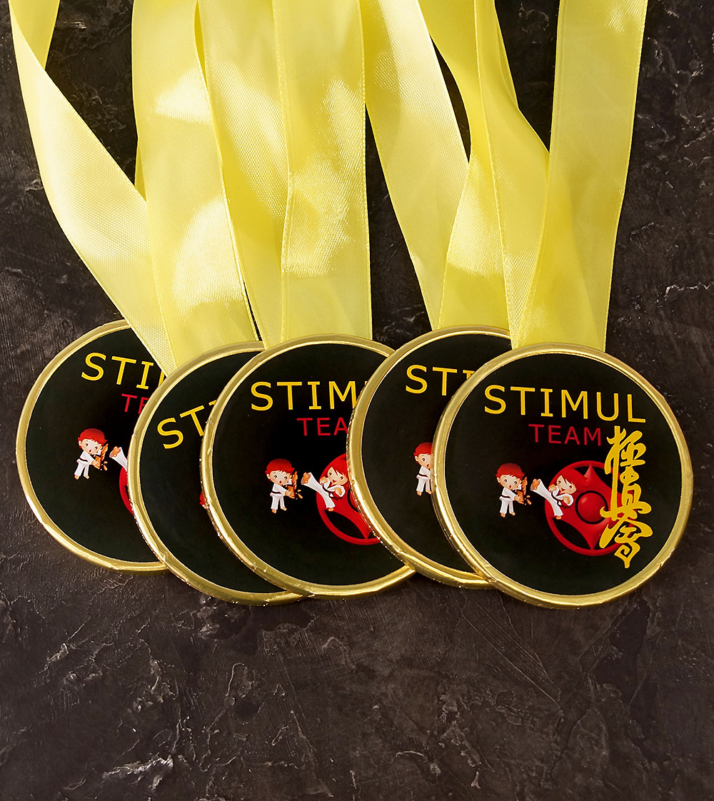 Шоколадные медали на ленте STIMUL TEAM